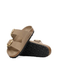BIRKENSTOCK ARIZONA BIG BUCKLE pantoufle en cuir &agrave; 2 brides tabac brun - Chaussures Femme - 6