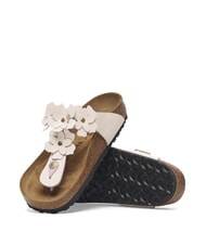 BIRKENSTOCK GIZEH Tongs en cuir &agrave; fleurs rose clair - Chaussures unisexe - 7