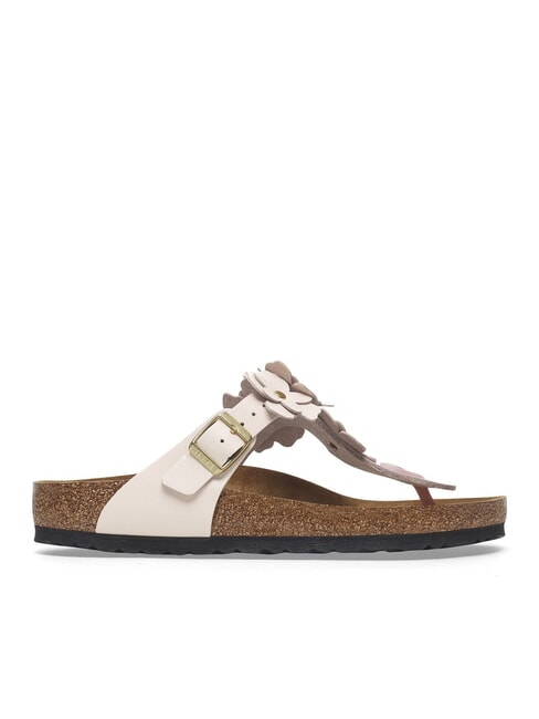 GIZEH Tongs en cuir &agrave; fleurs rose clair - Chaussures unisexe