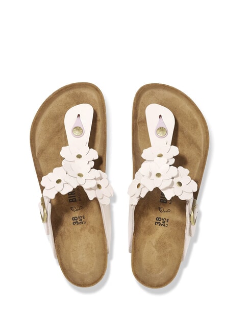 GIZEH Tongs en cuir &agrave; fleurs rose clair - Chaussures unisexe