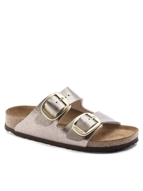 ARIZONA BIG BUCKLE Pantoufle m&eacute;tallique &agrave; boucles gris taupe - Chaussures Femme