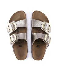 BIRKENSTOCK ARIZONA BIG BUCKLE Pantoufle m&eacute;tallique &agrave; boucles gris taupe - Chaussures Femme - 4