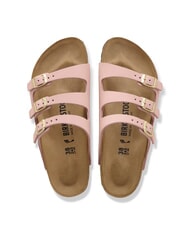 BIRKENSTOCK FLORIDA pantoufle en cuir nubuck &agrave; 3 bandes rose tendre - Chaussures Femme - 4