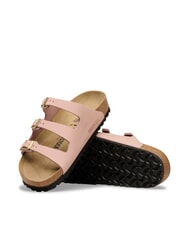 BIRKENSTOCK FLORIDA pantoufle en cuir nubuck &agrave; 3 bandes rose tendre - Chaussures Femme - 6