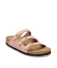 BIRKENSTOCK FLORIDA pantoufle en cuir nubuck &agrave; 3 bandes rose tendre - Chaussures Femme - 3