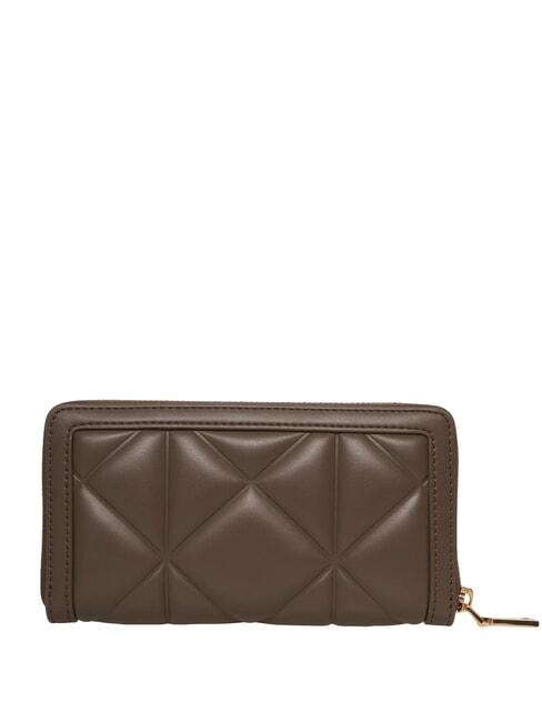 EMBOSSED portefeuille zipp&eacute; de taille moyenne boue - Portefeuilles Femme