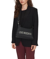 LOVE MOSCHINO BOLD LOVE sac bandouli&egrave;re laque noire - Sacs pour Femme - 4