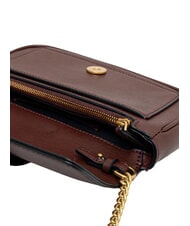 PINKO LOVE ONE POCKET Sac &agrave; bandouli&egrave;re en cuir vin de Bourgogne - or antique - Sacs pour Femme - 4