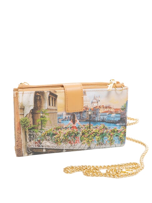 YESBAG Pochette portefeuille avec bandouli&egrave;re canal fleuri - Sacs pour Femme