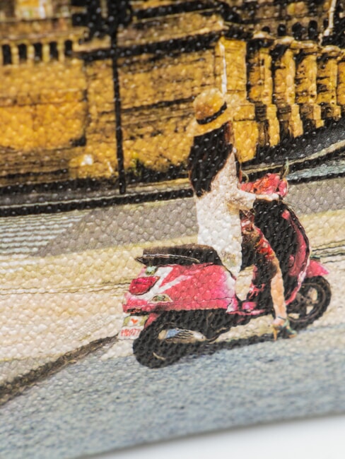 YESBAG Pochette avec bandouli&egrave;re en m&eacute;tal VACANCES ROMAINES - Sacs pour Femme