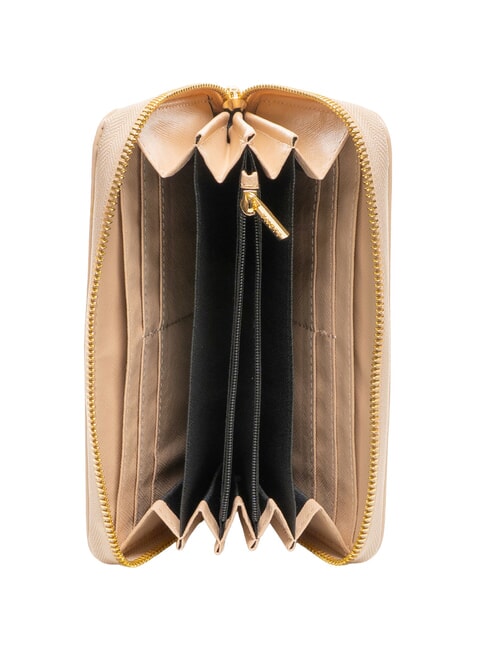 LUCY Grand portefeuille zipp&eacute; sable - Portefeuilles Femme