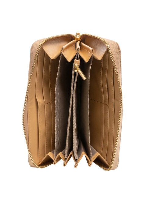 LUX Grand portefeuille zipp&eacute; caramel - Portefeuilles Femme