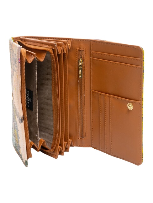 YESBAG Portefeuille moyen &agrave; rabat fleur jaune - Portefeuilles Femme