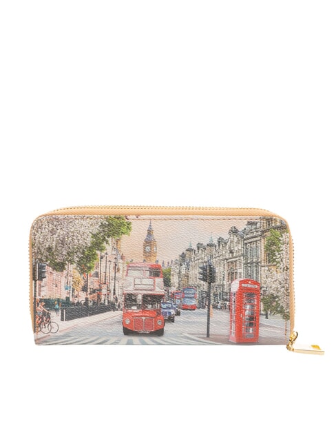 YESBAG Grand portefeuille &agrave; 2 fermetures &eacute;clair Arc-en-ciel de Londres - Portefeuilles Femme