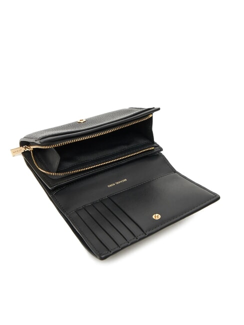 JET SET Portefeuille en cuir moyen noir - Portefeuilles Femme