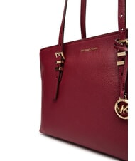 MICHAEL KORS QUINN Sac cabas moyen en cuir m&ucirc;re - Sacs pour Femme - 3