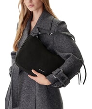 MICHAEL KORS NOLITA Grand sac bandouli&egrave;re en cuir nubuck noir - Sacs pour Femme - 5