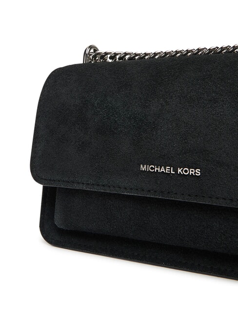 CLAIRE sac bandouli&egrave;re en daim noir - Sacs pour Femme