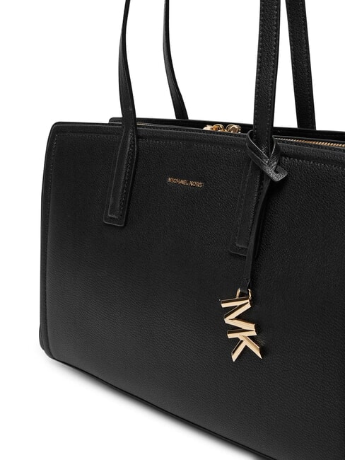 LAILA Sac cabas en cuir &agrave; bandouli&egrave;re noir - Sacs pour Femme