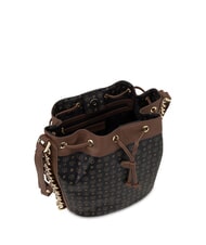 POLLINI HERITAGE sac seau &agrave; bandouli&egrave;re brun noir - Sacs pour Femme - 5