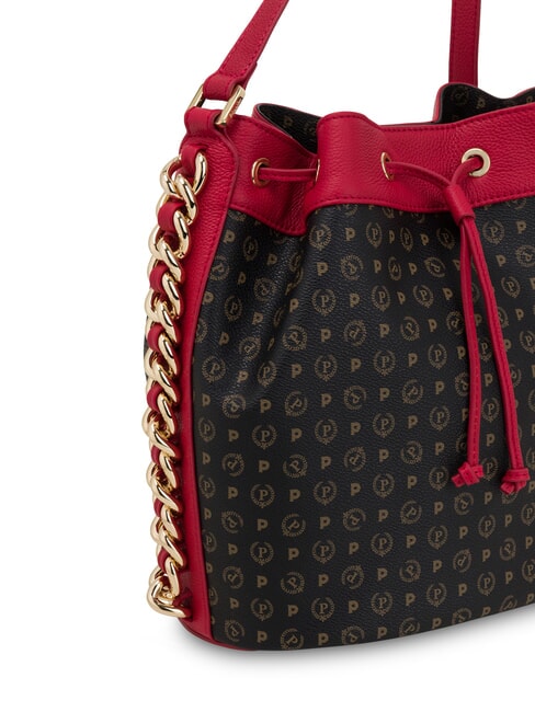 HERITAGE sac seau &agrave; bandouli&egrave;re laque noire - Sacs pour Femme