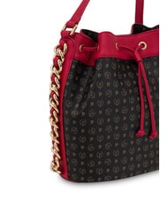 POLLINI HERITAGE sac seau &agrave; bandouli&egrave;re laque noire - Sacs pour Femme - 3