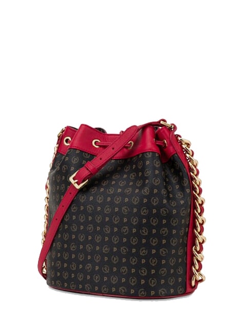 HERITAGE sac seau &agrave; bandouli&egrave;re laque noire - Sacs pour Femme