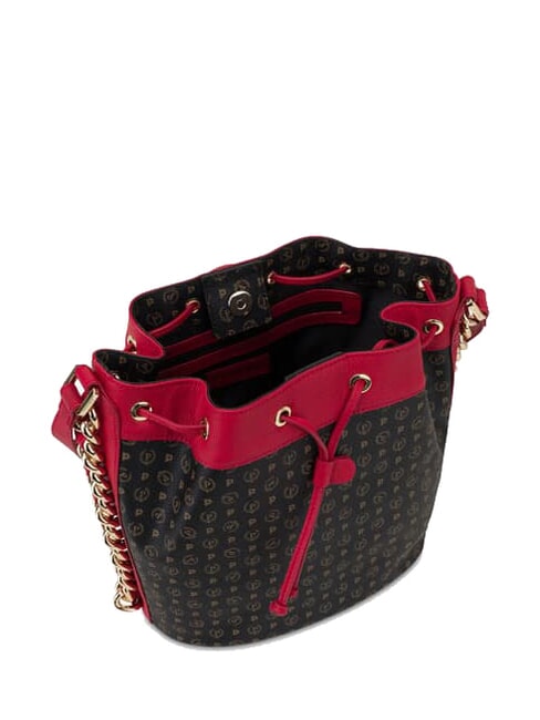 HERITAGE sac seau &agrave; bandouli&egrave;re laque noire - Sacs pour Femme