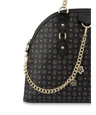 POLLINI HERITAGE Sac bandouli&egrave;re d&ocirc;me avec anses en cha&icirc;ne Noir - Sacs pour Femme - 3