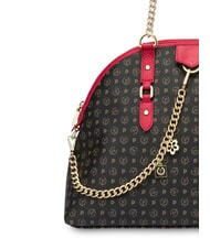 POLLINI HERITAGE Sac bandouli&egrave;re d&ocirc;me avec anses en cha&icirc;ne laque noire - Sacs pour Femme - 3