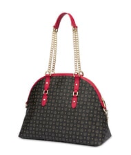 POLLINI HERITAGE Sac bandouli&egrave;re d&ocirc;me avec anses en cha&icirc;ne laque noire - Sacs pour Femme - 4