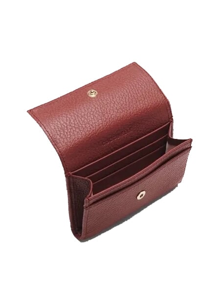 METALLIC SOFT Porte-cartes en cuir martel&eacute; Brandy - Portefeuilles Femme