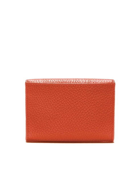 METALLIC SOFT Porte-cartes en cuir martel&eacute; rouge grenadine - Portefeuilles Femme