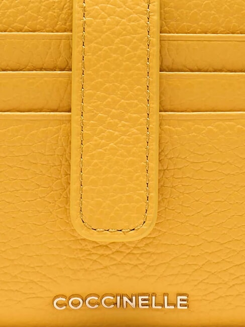 METALLIC SOFT Mini portefeuille en cuir ensoleill&eacute; - Portefeuilles Femme