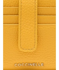 COCCINELLE METALLIC SOFT Mini portefeuille en cuir ensoleill&eacute; - Portefeuilles Femme - 3