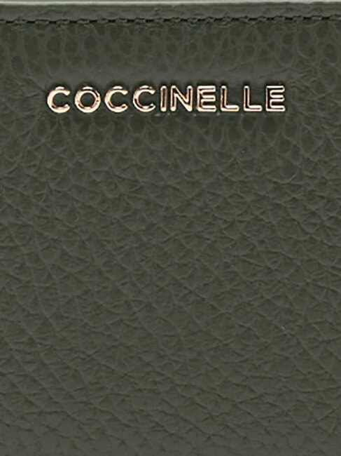 METALLIC SOFT Porte-cartes en cuir algues - Portefeuilles Femme