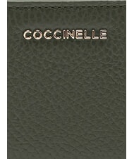 COCCINELLE METALLIC SOFT Porte-cartes en cuir algues - Portefeuilles Femme - 3