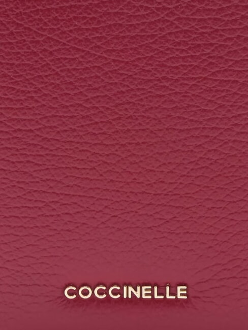 METALLIC SOFT Porte-passeport en cuir martel&eacute; sangria - Accessoires Voyage