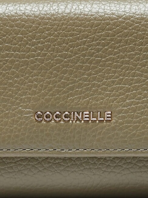 METALLIC SOFT  Petit portefeuille en cuir vert laurier - Portefeuilles Femme