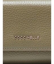 COCCINELLE METALLIC SOFT  Petit portefeuille en cuir vert laurier - Portefeuilles Femme - 3