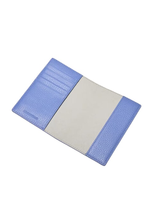 METALLIC SOFT Porte-passeport en cuir martel&eacute; bleu - Accessoires Voyage