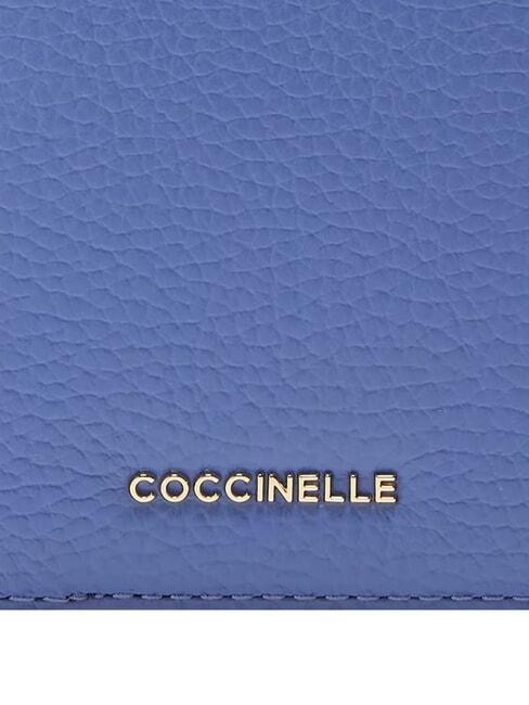 METALLIC SOFT Porte-passeport en cuir martel&eacute; bleu - Accessoires Voyage