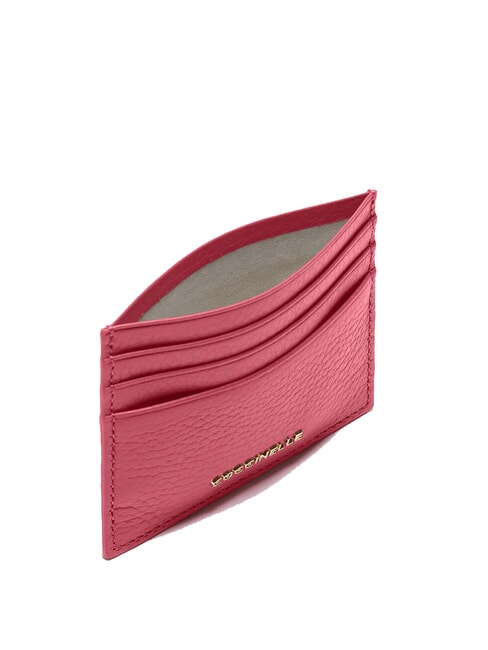 METALLIC SOFT  Porte-cartes plat en cuir bois de rose - Portefeuilles Femme