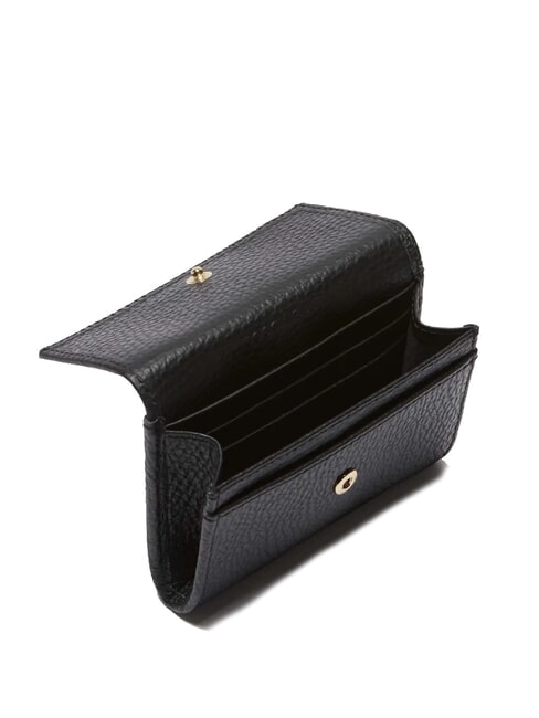 METALLIC SOFT Porte-cartes en cuir martel&eacute; Noir - Portefeuilles Femme