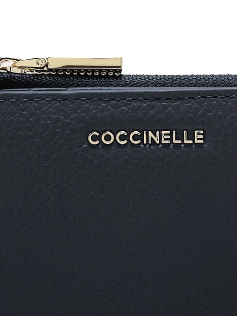 METALLIC SOFT Porte-cartes en cuir bleu nuit - Portefeuilles Femme