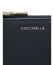 COCCINELLE METALLIC SOFT Porte-cartes en cuir bleu nuit - Portefeuilles Femme - 3