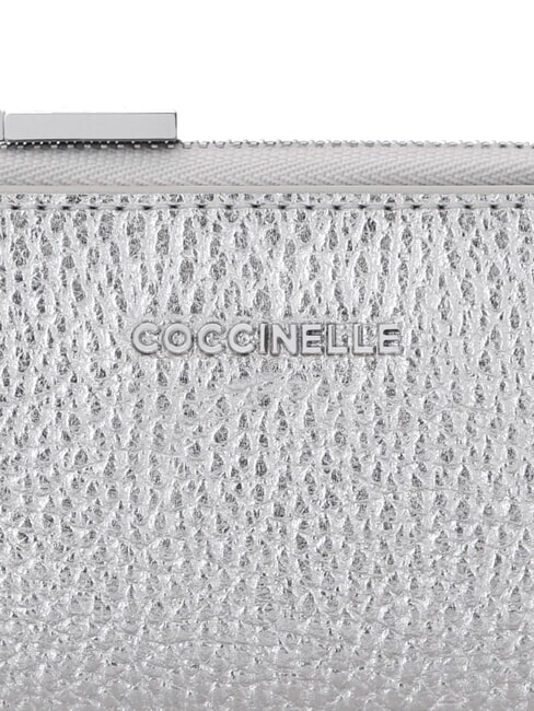 METALLIC SOFT Porte-cartes en cuir ARGENT - Portefeuilles Femme