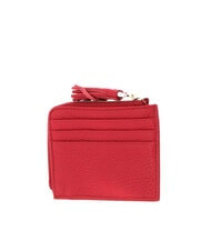 COCCINELLE TASSEL Porte-cartes zipp&eacute; en cuir martel&eacute; rubis - Portefeuilles Femme - 2