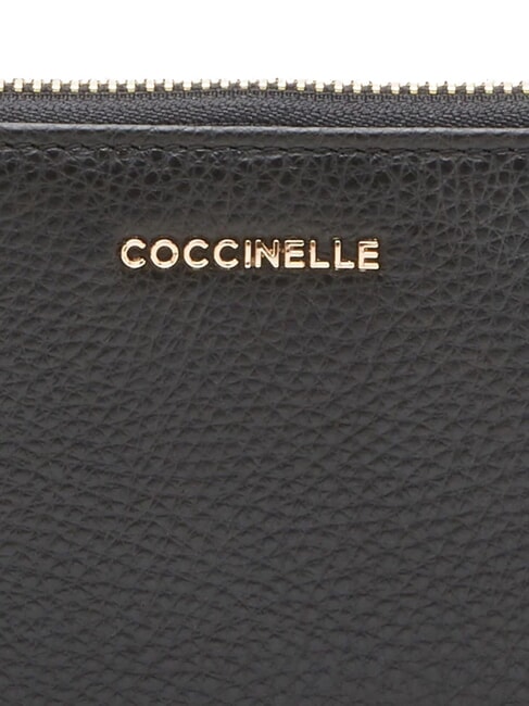 METALLIC SOFT  Portefeuille moyen en cuir Noir - Portefeuilles Femme