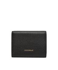 COCCINELLE MAGIE portefeuille en cuir martel&eacute; de taille moyenne Noir - Portefeuilles Femme - 3